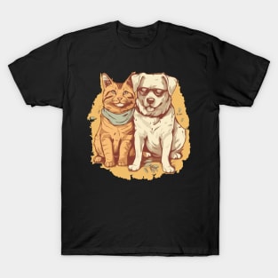 Dog and cat with good relations T-Shirt